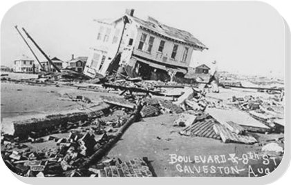 1915 Galveston Storm took 250-400 lives and arrived 15 years after the great Galveston Hurricane.  The seawalls built after the 1900 hurricane did help to slow the reported 21' waves, but did not prevent mass damage.